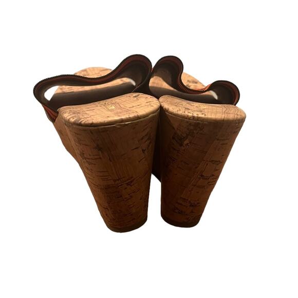 Montego Bay Club Rainbow Cork Slip On Heel Wedges Women’s 8 Shoes - Picture 5 of 6